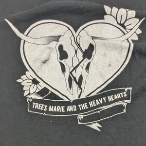 Trees Marie and the Heavy Hearts Black Concert Merch Tee Longhorn Skull Large